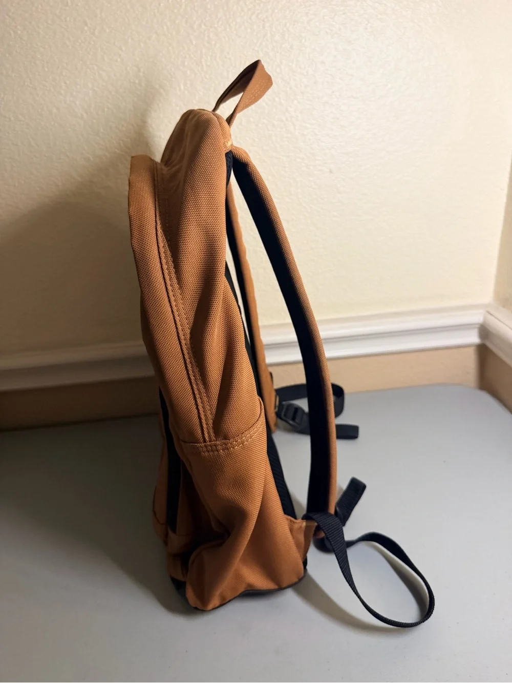Carhartt Tan Canvas Backpack with Black Trim
